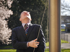 LGBT history month flag raising