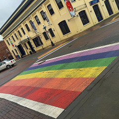 #rainbow roads! Had fun wandering #Victoria yesterday. Sad to leave (and have a 4:45am wake up call.) loved this sign of #lgbtq acceptance. #canada #lgbt #travel #wanderlust #jetset