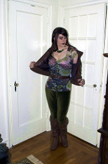 Floral Top and Green Pants